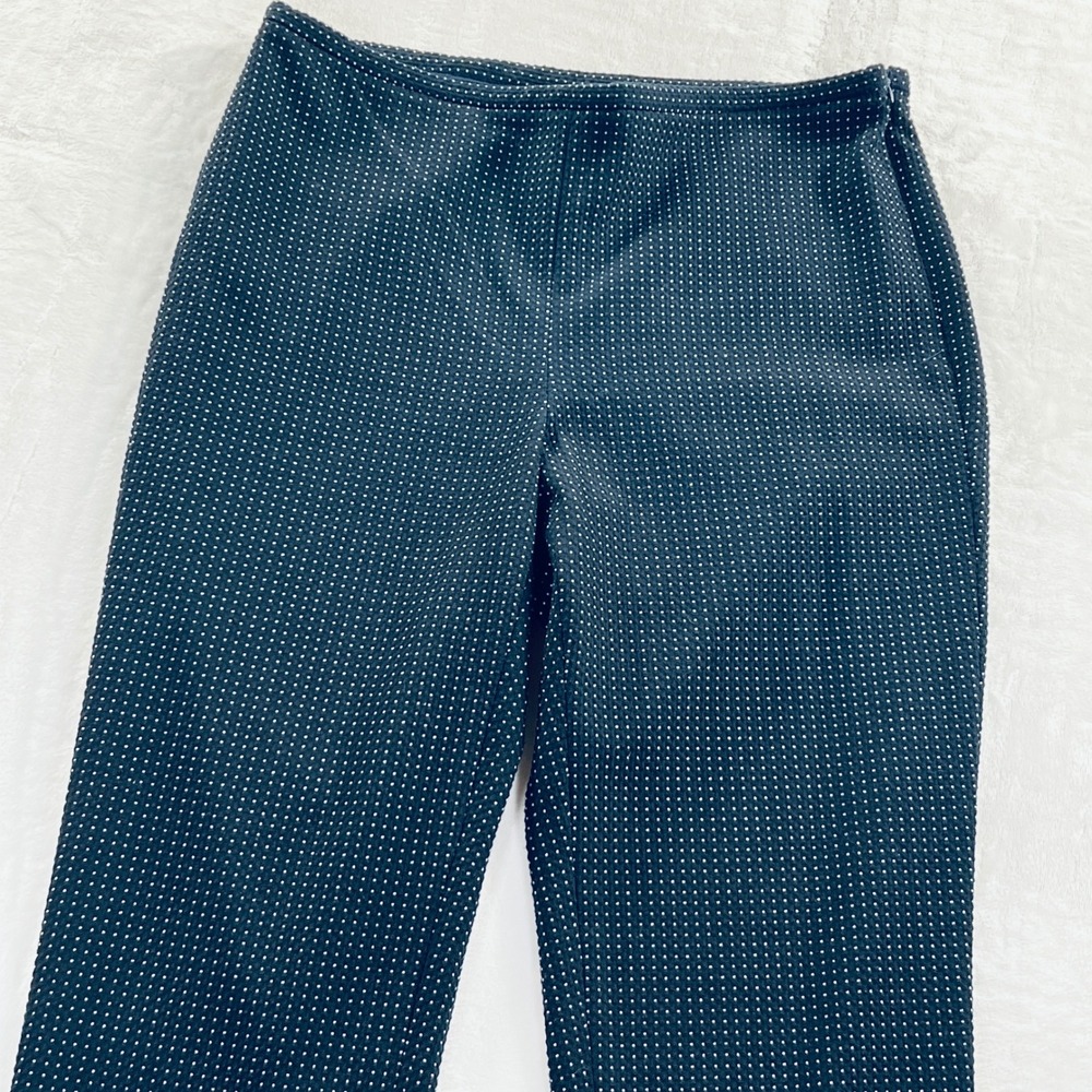 J.McLaughlin Navy White Polka Dot Side Zip Straight Leg Pants Size 4